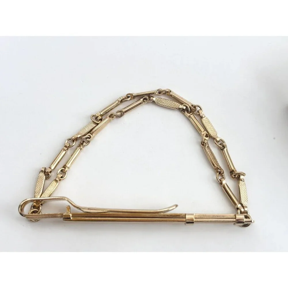Gold Toned Adjustable Vintage Men's Midcentury Style Tie Bar | Tie Clip